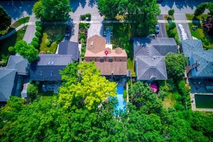 Overhead Backyard View - 1005 Fair Birch Dr., Mississauga at 1005 Fair Birch Drive, Lorne Park, Mississauga
