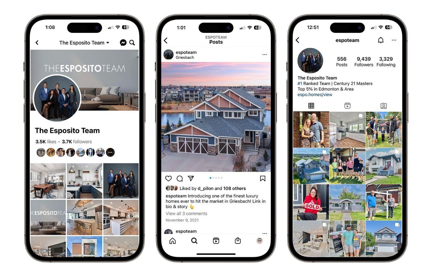 Social media of The Esposito Team