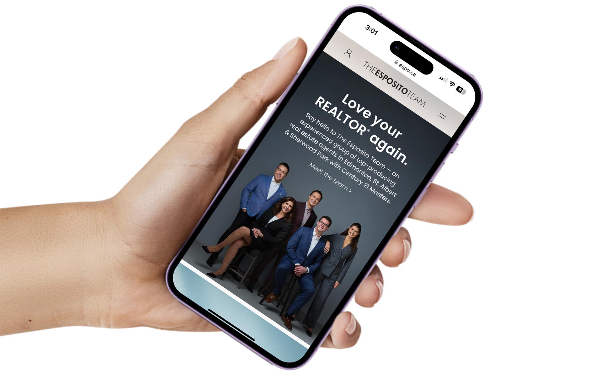 ESPO.ca homepage displayed on smartphone