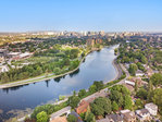 730-echo-drone-looking-down-canal at 730 Echo Drive, Old Ottawa South, Ottawa