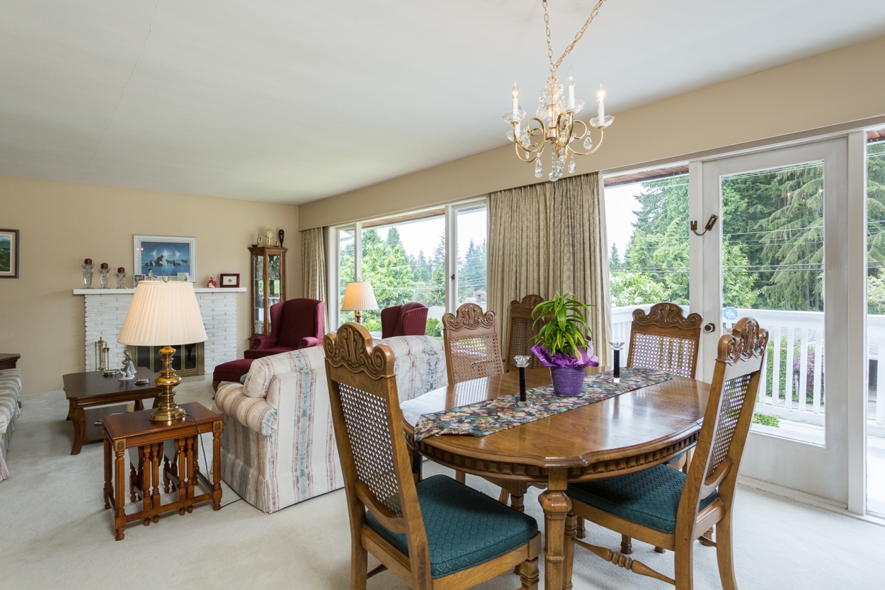 Dining Room to Living Room at 4736 Highland Boulevard, Canyon Heights NV, North Vancouver
