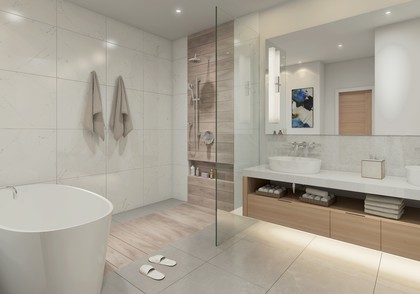 Stunning ensuite at 105 - 2030 Pebble Drive, Bear Mountain, Langford