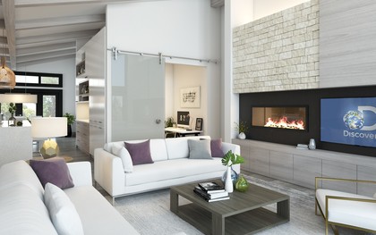 Custom millwork in the Living Room with gas fireplace at 105 - 2030 Pebble Drive, Bear Mountain, Langford Custom millwork in the Living Room with gas fireplace at 105 - 2030 Pebble Drive, Bear Mountain, Langford