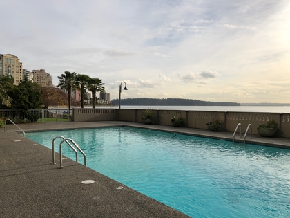 Outdoor waterfront pool at 708 - 150 24th Street, Dundarave, West Vancouver