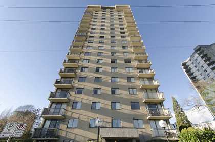 Concrete exterior at 1604 - 145 St. Georges Avenue, Lower Lonsdale, North Vancouver