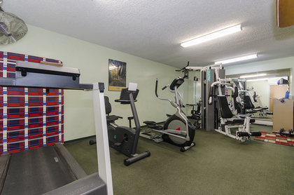 Equipped exercise room at 1604 - 145 St. Georges Avenue, Lower Lonsdale, North Vancouver