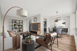 Living & Dining Room Virtually Staged at 209 - 20 Sunrise Avenue, Victoria Village, Toronto