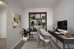 Den Virtually Staged at 212 - 1 Falaise Road, West Hill, Toronto