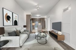 Living Room Virtually Staged at 520 - 277 South Park Road, Commerce Valley, Markham