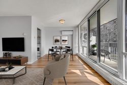 Living Room Virtually Staged at 405 - 1801 O'connor Drive, Victoria Village, Toronto