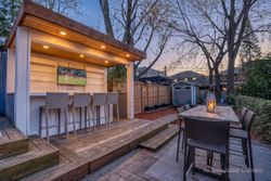 Backyard Twilight Rendering at 473 Hillsdale Avenue E, Mount Pleasant East, Toronto