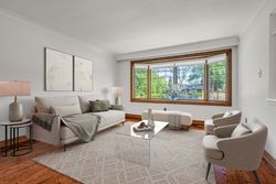 Living Room Virtually Staged at 18 Verlaine Place, Bendale, Toronto