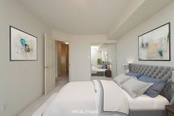 Primary Bedroom Virtually Staged at 1016 - 1700 Eglinton Avenue, Victoria Village, Toronto