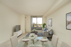 Living & Dining Room Virtually Staged at 1016 - 1700 Eglinton Avenue, Victoria Village, Toronto
