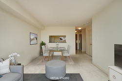 Living & Dining Room Virtually Staged at 1016 - 1700 Eglinton Avenue, Victoria Village, Toronto