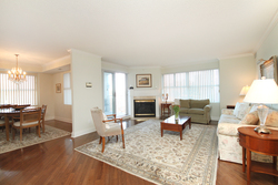 Living Room at 201 - 18 Concorde Place, Banbury-Don Mills, Toronto