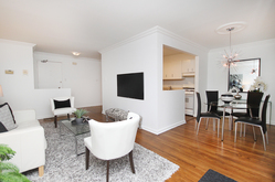 Living & Dining Room at 10 - 46 Three Valleys Drive, Parkwoods-Donalda, Toronto