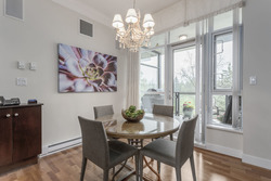 Eating area off the Kitchen and Family room with easy access to the terrace overlooking Quilchena Park and the Mountains at 708 - 4685 Valley Drive, Quilchena, Vancouver West