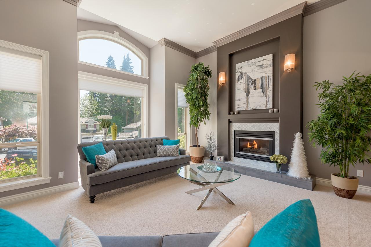 Living Room at 3303 Huntleigh Court, Windsor Park NV, North Vancouver