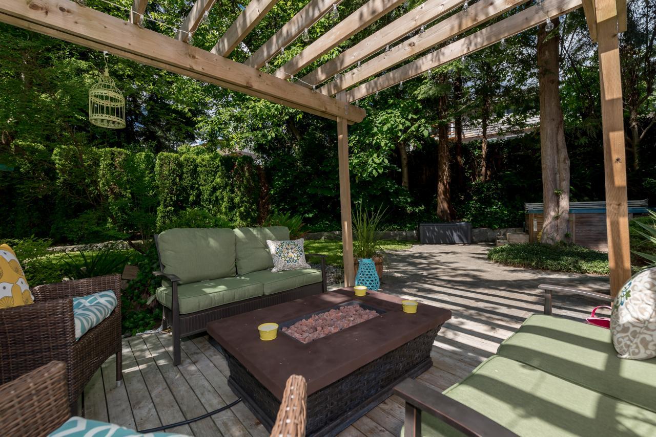Rear Fire Pit Area at 3303 Huntleigh Court, Windsor Park NV, North Vancouver