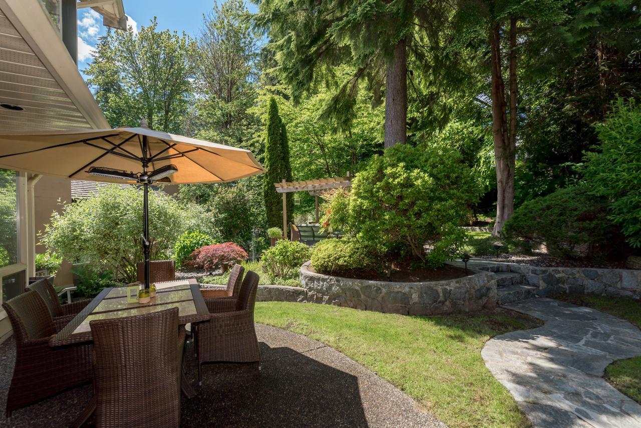 Rear Patio at 3303 Huntleigh Court, Windsor Park NV, North Vancouver