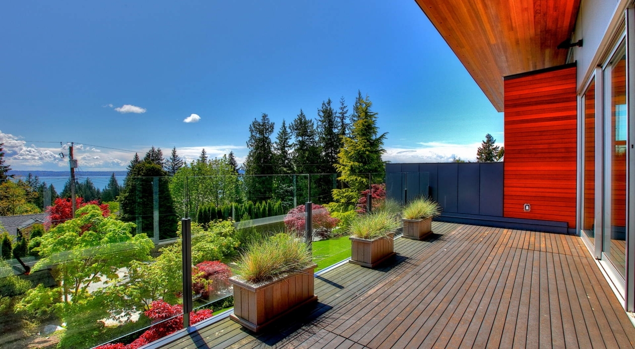 2924 Altamont Cres Front Deck with View at 2924 Altamont Crescent, Altamont, West Vancouver