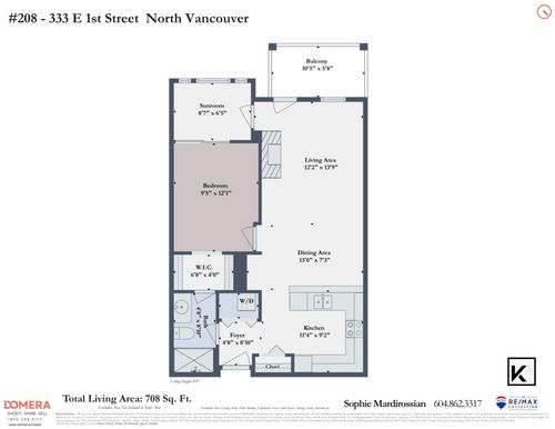 Floorplan at 208 - 333 E 1st Street, Lower Lonsdale, North Vancouver