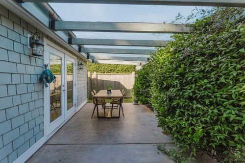 Charming patio for outdoor dining at 698 Franklin Road, Gibsons & Area, Sunshine Coast Charming patio for outdoor dining at 698 Franklin Road, Gibsons & Area, Sunshine Coast