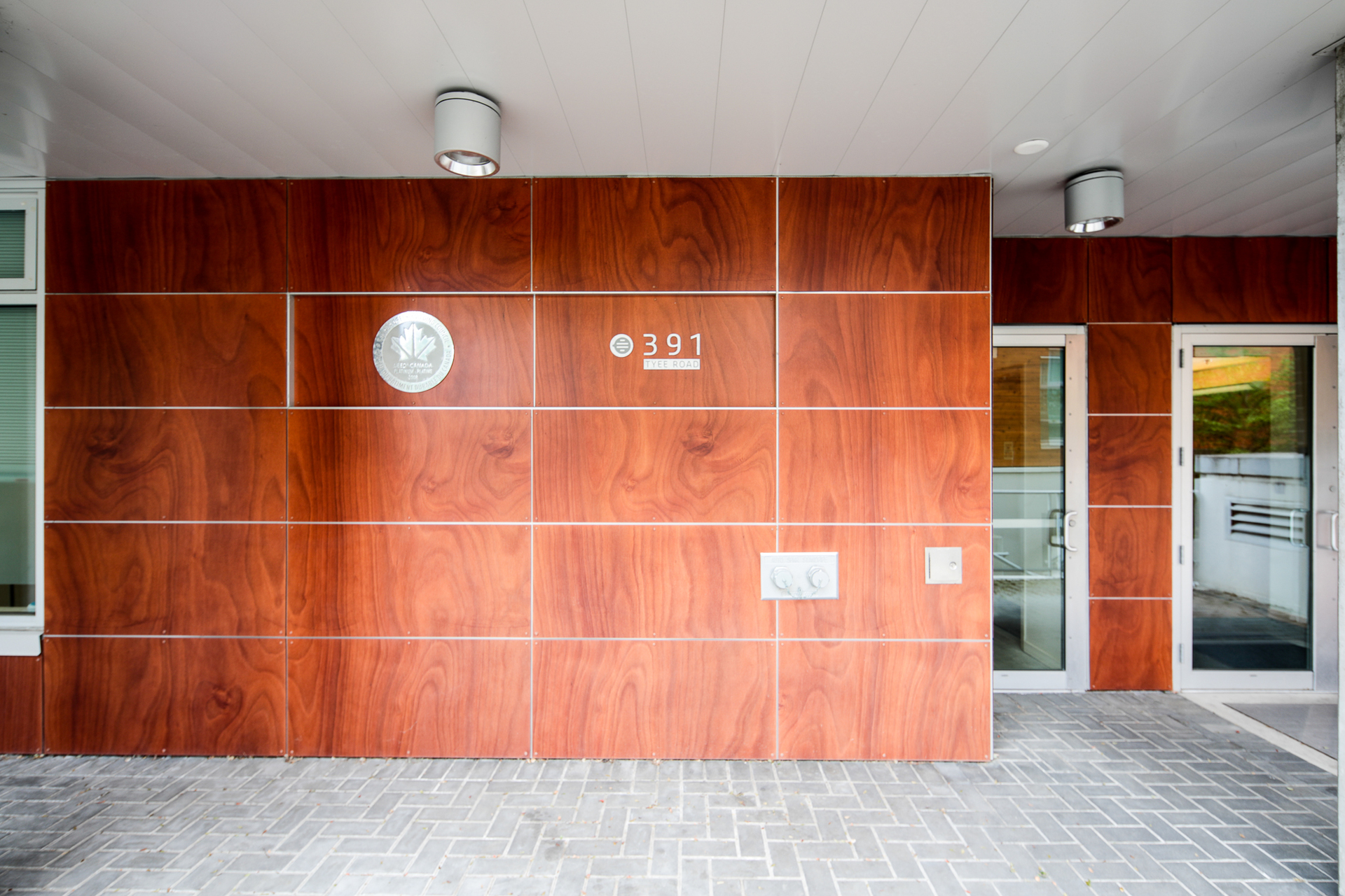 Building Entrance at 304 - 391 Tyee Road, Victoria West