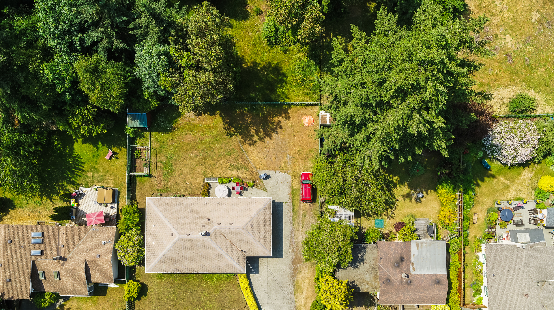 Aerial View at 661 Kelly Road, Hatley Park, Colwood