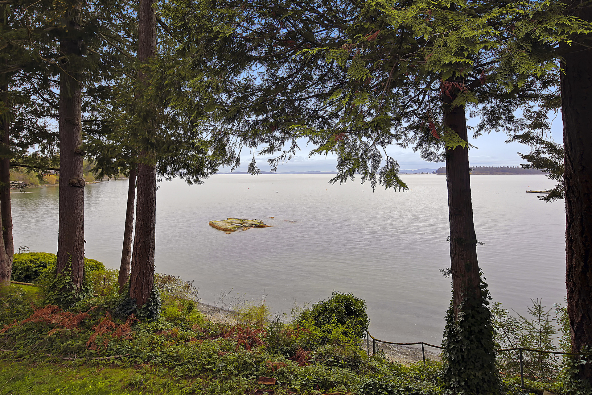 Oceanfront Backyard at 2602 James Island Road, Turgoose, Central Saanich