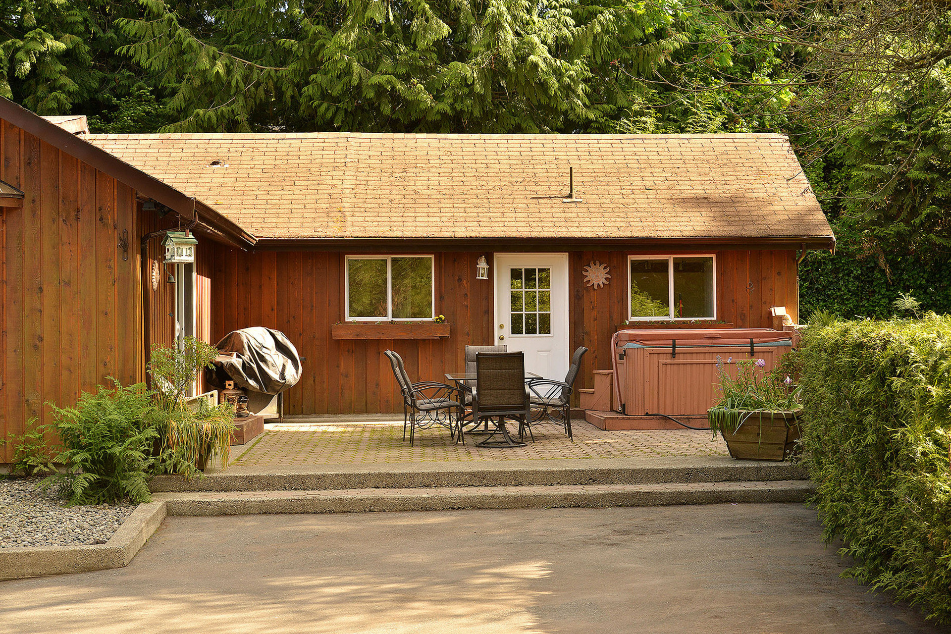 Rear Patio at 3082 Island View Road, Island View, Central Saanich