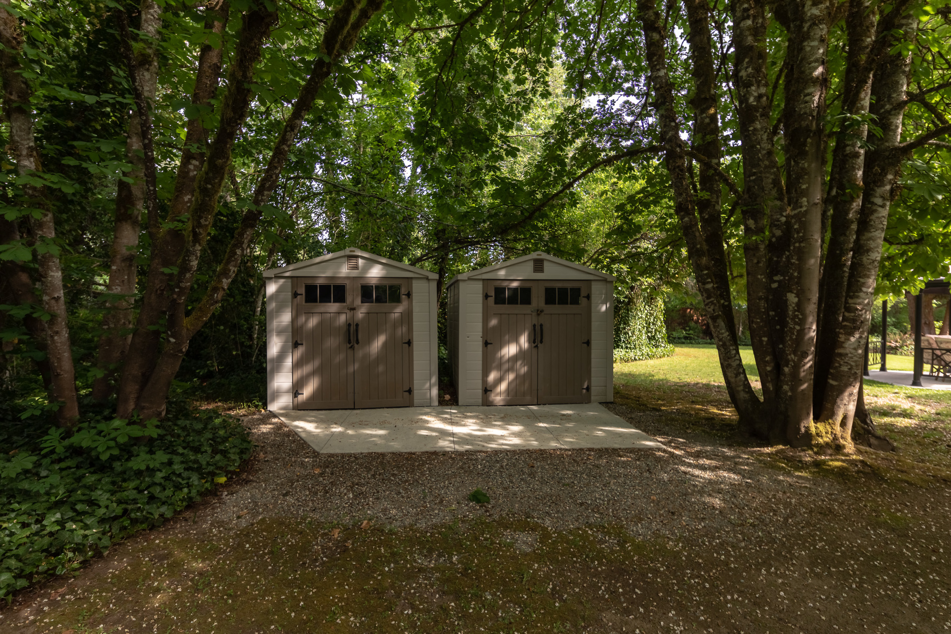 Garden sheds at 5895 River Road, Port Alberni, Vancouver Island Garden sheds at 5895 River Road, Port Alberni, Vancouver Island