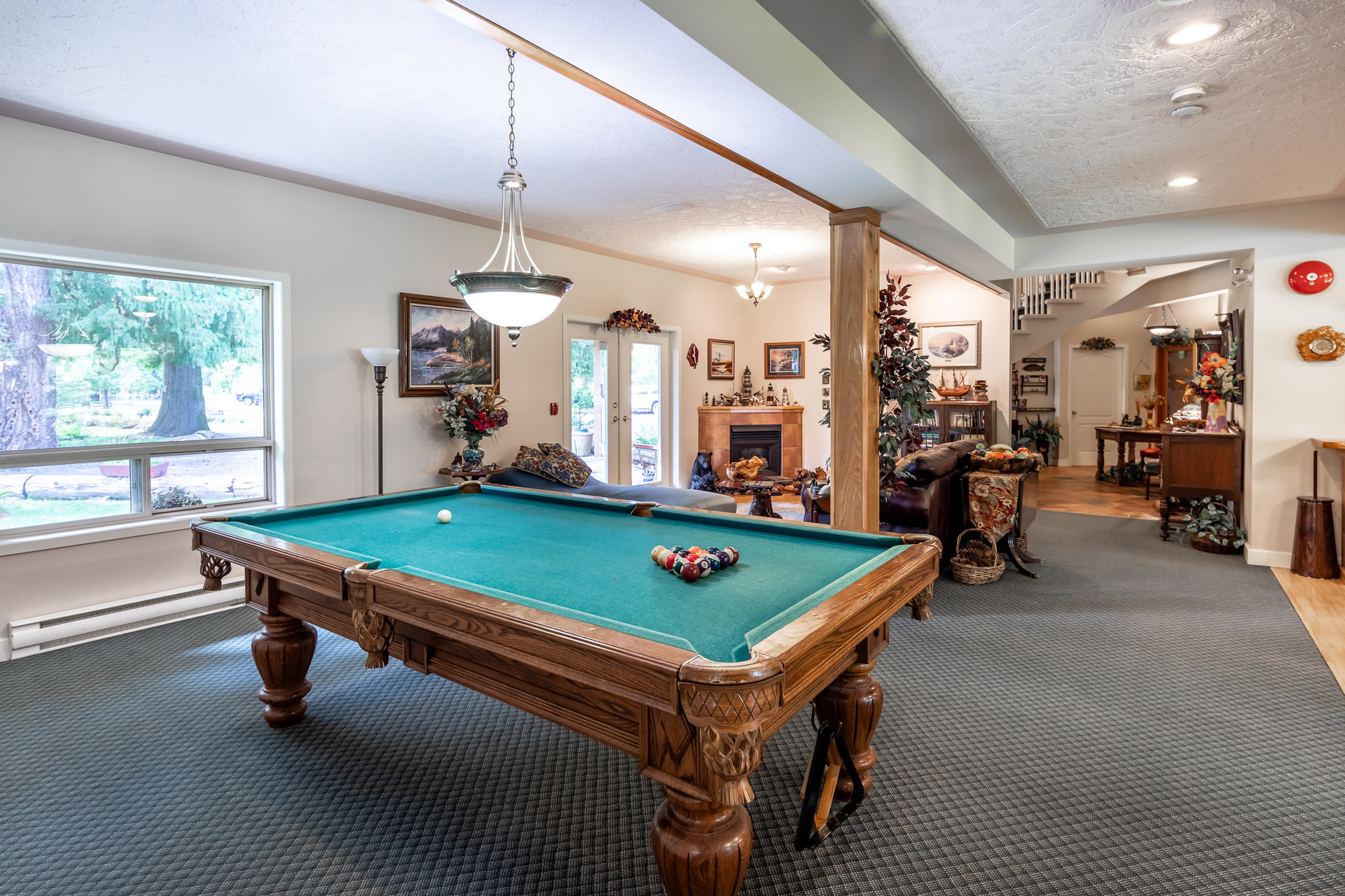Billiards Area at 5895 River Road, Port Alberni, Vancouver Island Billiards Area at 5895 River Road, Port Alberni, Vancouver Island