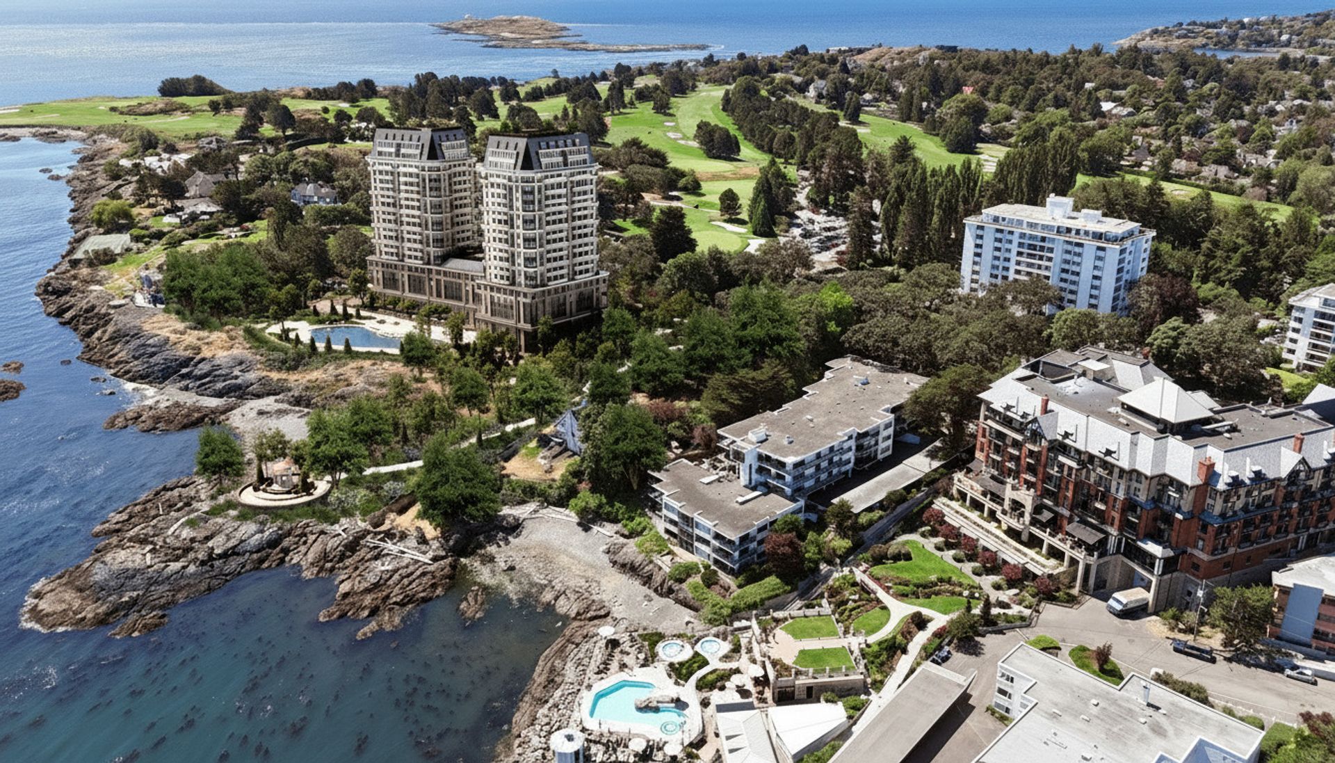 *Development concept rendering only* at 1069 & 1101 Beach Drive, South Oak Bay, Oak Bay