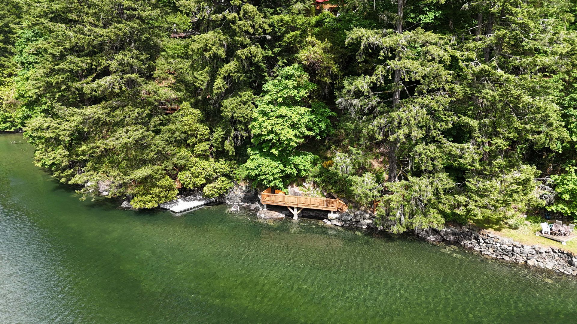Waterfront deck on the Saanich inlet at 1709 Falcon Heights Road, Goldstream, Langford