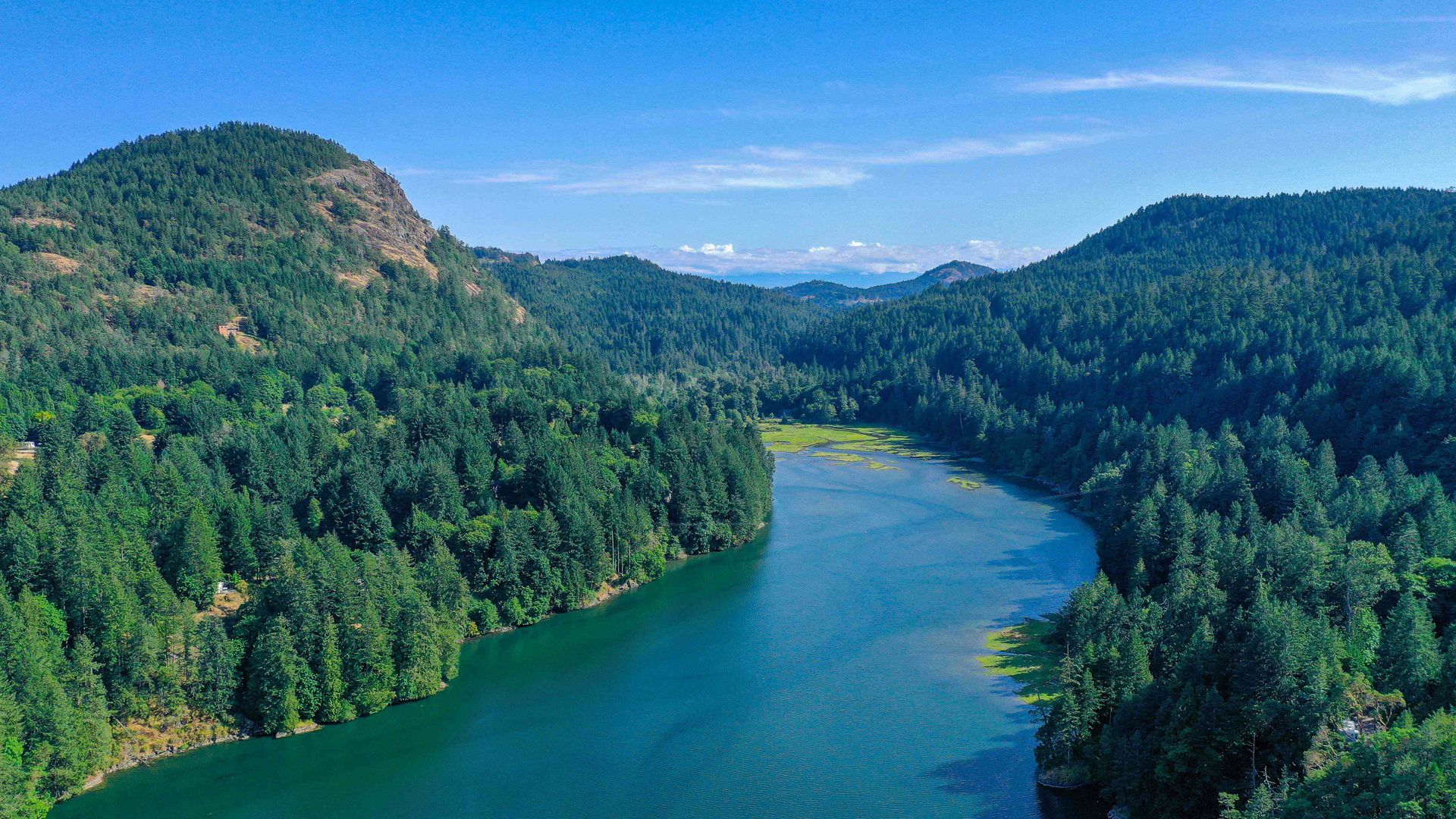 Looking south down the Saanich Inlet at 1709 Falcon Heights Road, Goldstream, Langford