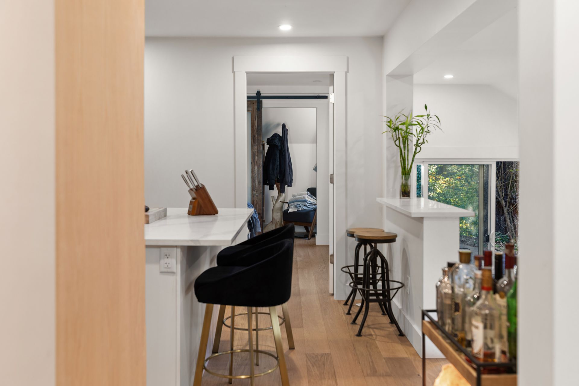 View of the kitchen from the entry at 1709 Falcon Heights Road, Goldstream, Langford