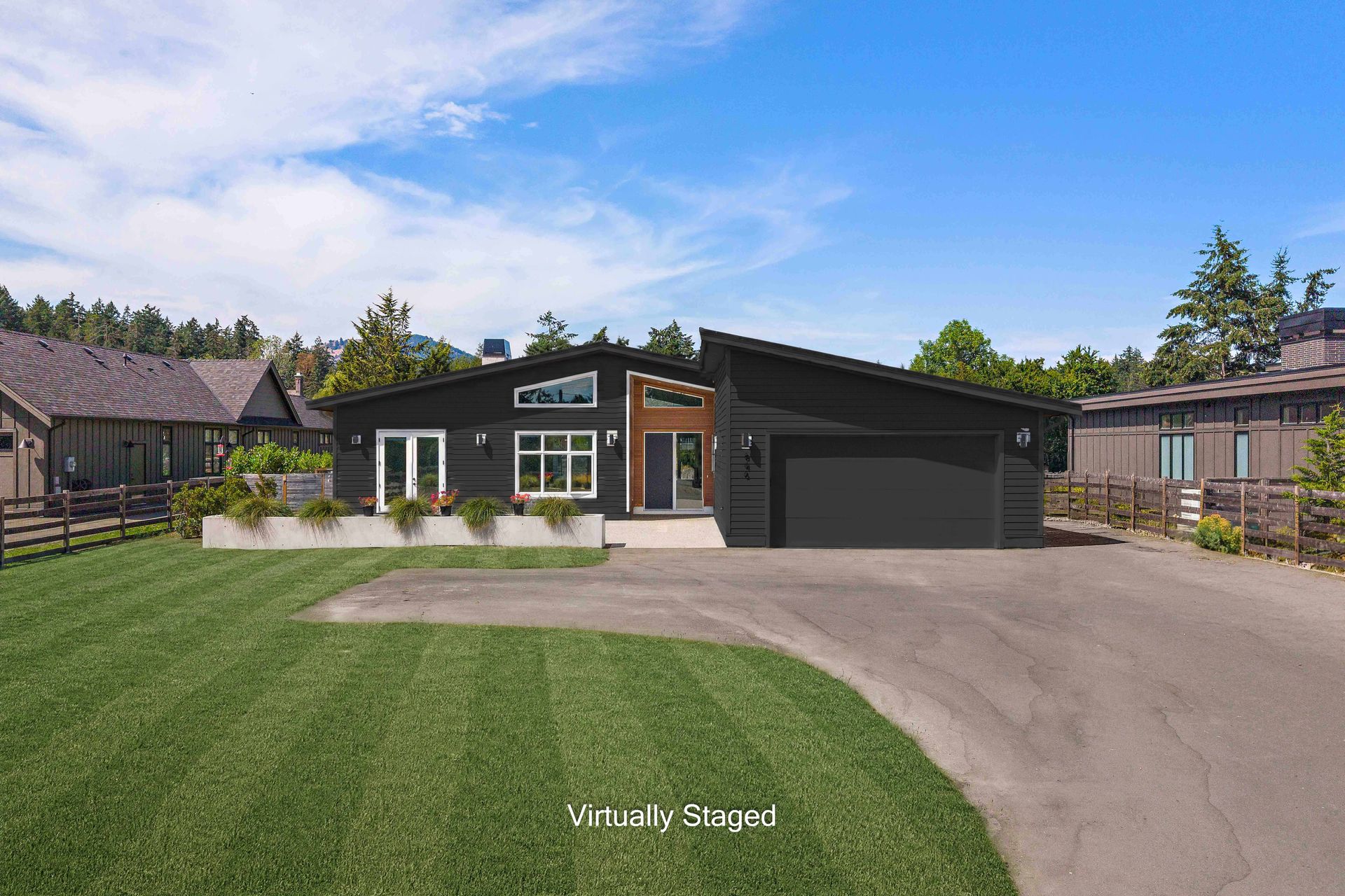 Consider dark paint for a striking exterior refresh. at 846 Birch Road, Deep Cove, North Saanich