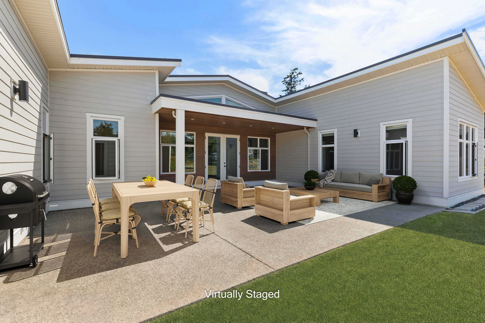 Covered back patio at 846 Birch Road, Deep Cove, North Saanich