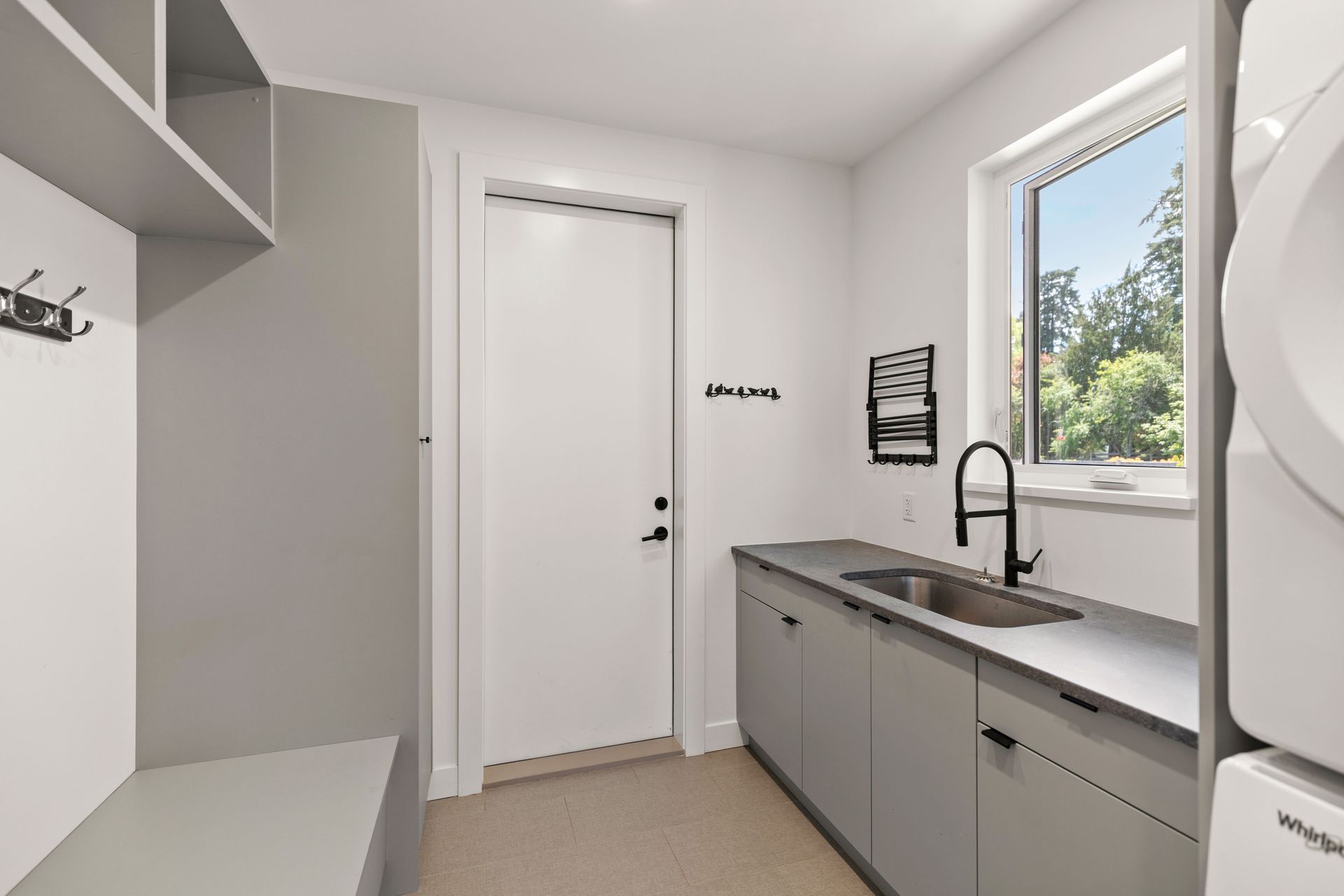 Laundry/mudroom connected to the attached garage at 846 Birch Road, Deep Cove, North Saanich