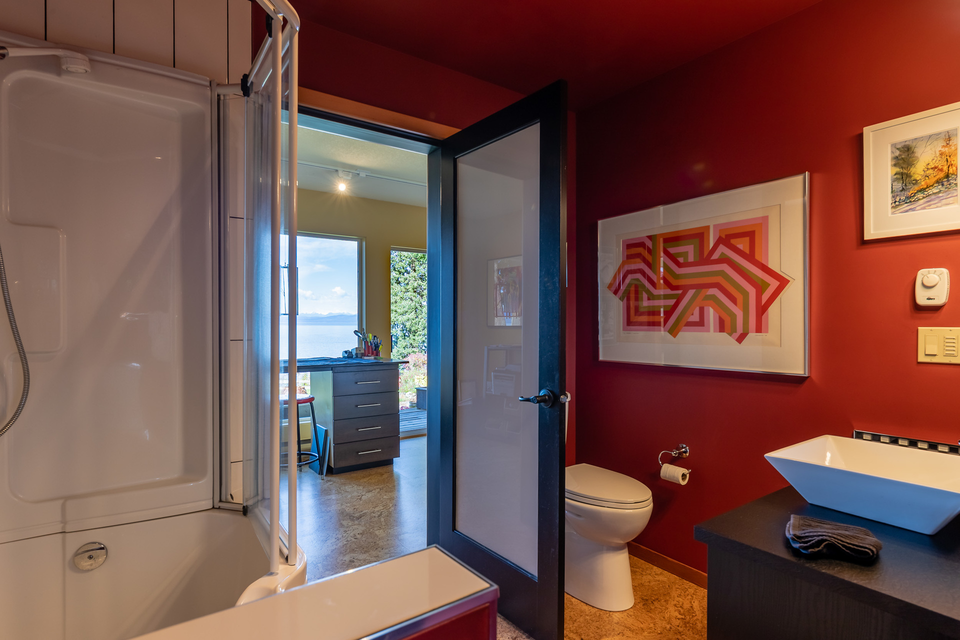 Main Floor Bathroom at 5101 Island Highway West, Qualicum North, Oceanside Main Floor Bathroom at 5101 Island Highway West, Qualicum North, Oceanside
