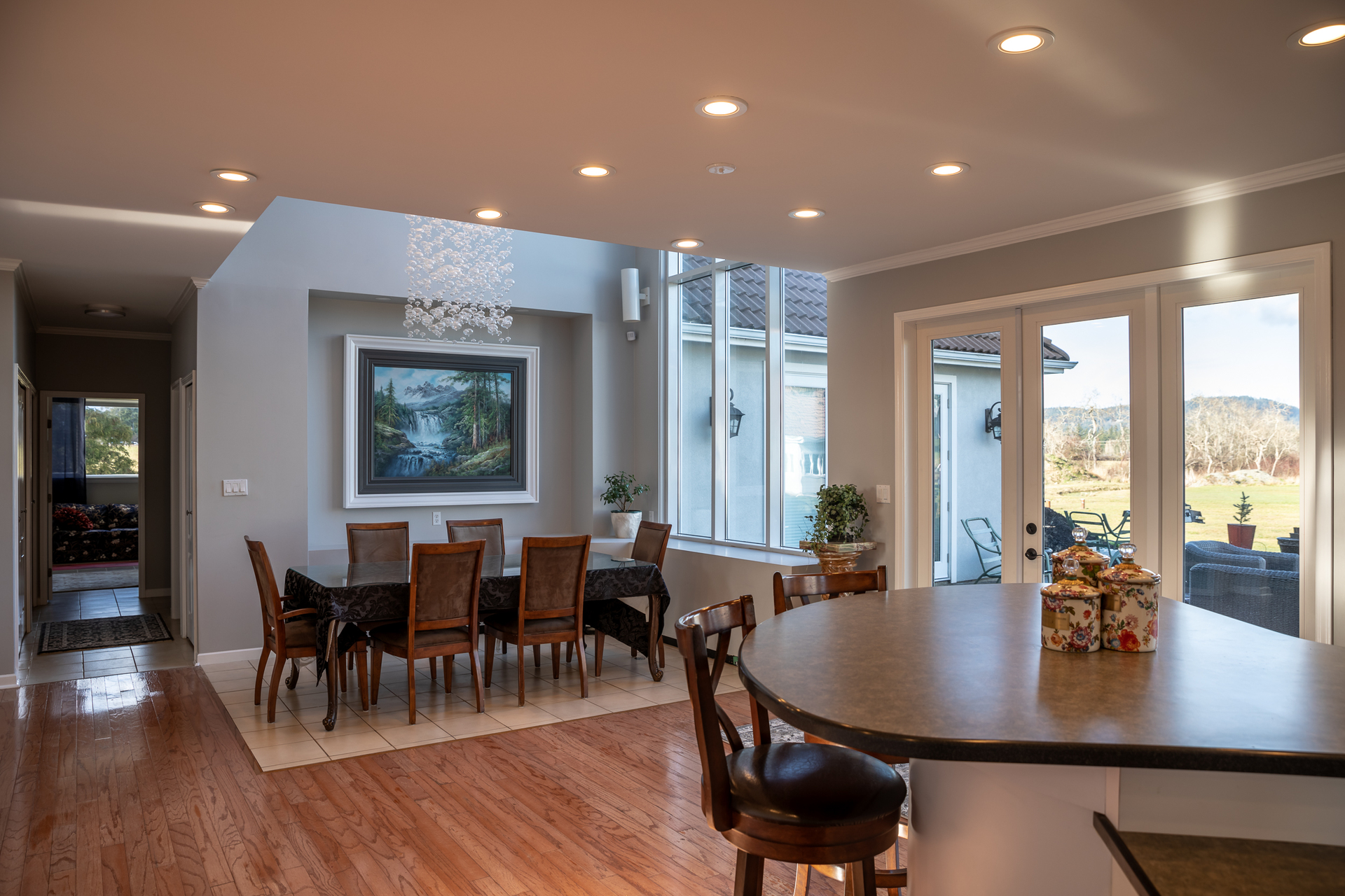 Looking Into The Dining Room From the Kitchen at 1950 Highfield Road, Central Saanich, Victoria Bc