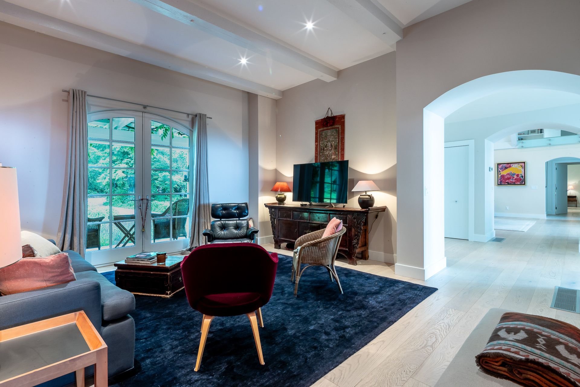 South wing living room at 377 Seymour Heights, Salt Spring, Gulf Islands