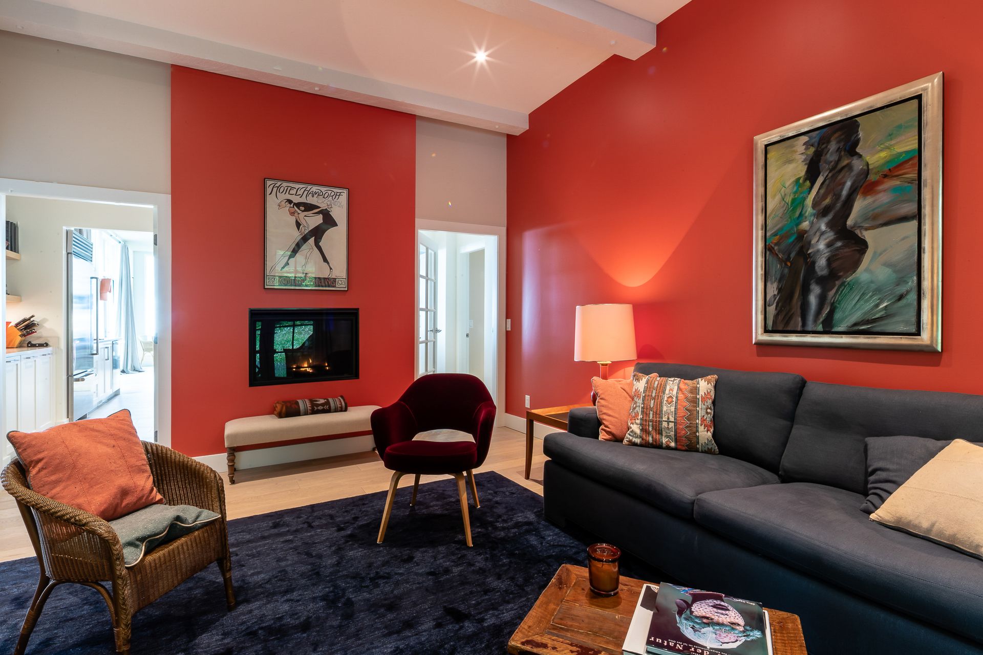 South wing living room at 377 Seymour Heights, Salt Spring, Gulf Islands