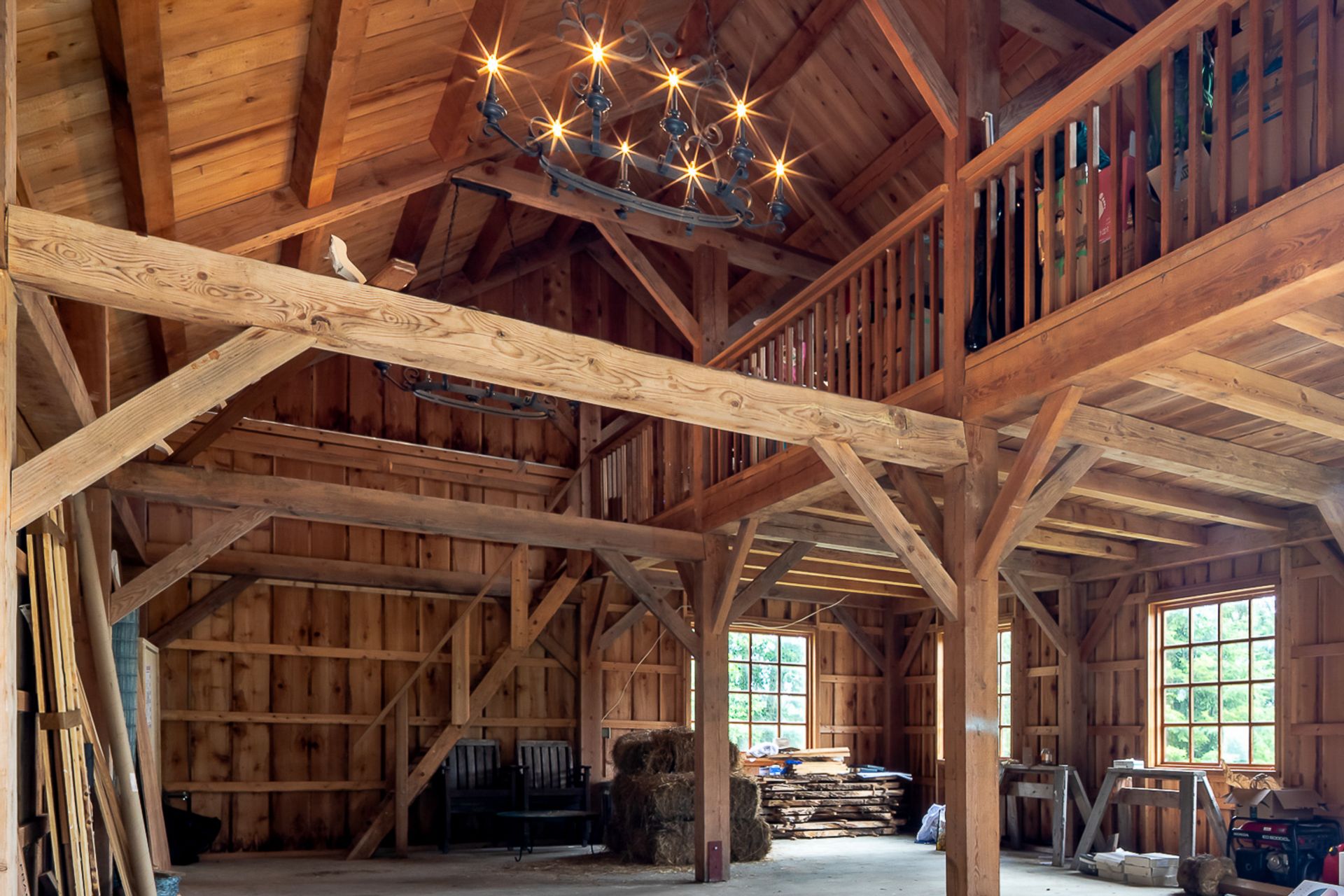 Timber frame barn/workshop with mezzanine at 377 Seymour Heights, Salt Spring, Gulf Islands