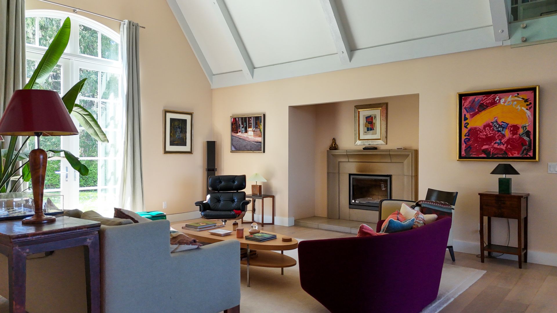 North wing living room at 377 Seymour Heights, Salt Spring, Gulf Islands