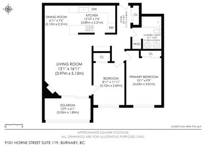 floor-plan at 119 - 9101 Horne Street, Government Road, Burnaby North