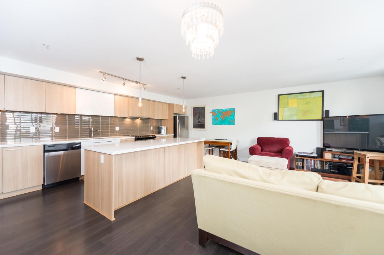Living-Room-Kitchen- at 222 - 618  Avenue, Coquitlam West, Coquitlam Living-Room-Kitchen- at 222 - 618  Avenue, Coquitlam West, Coquitlam