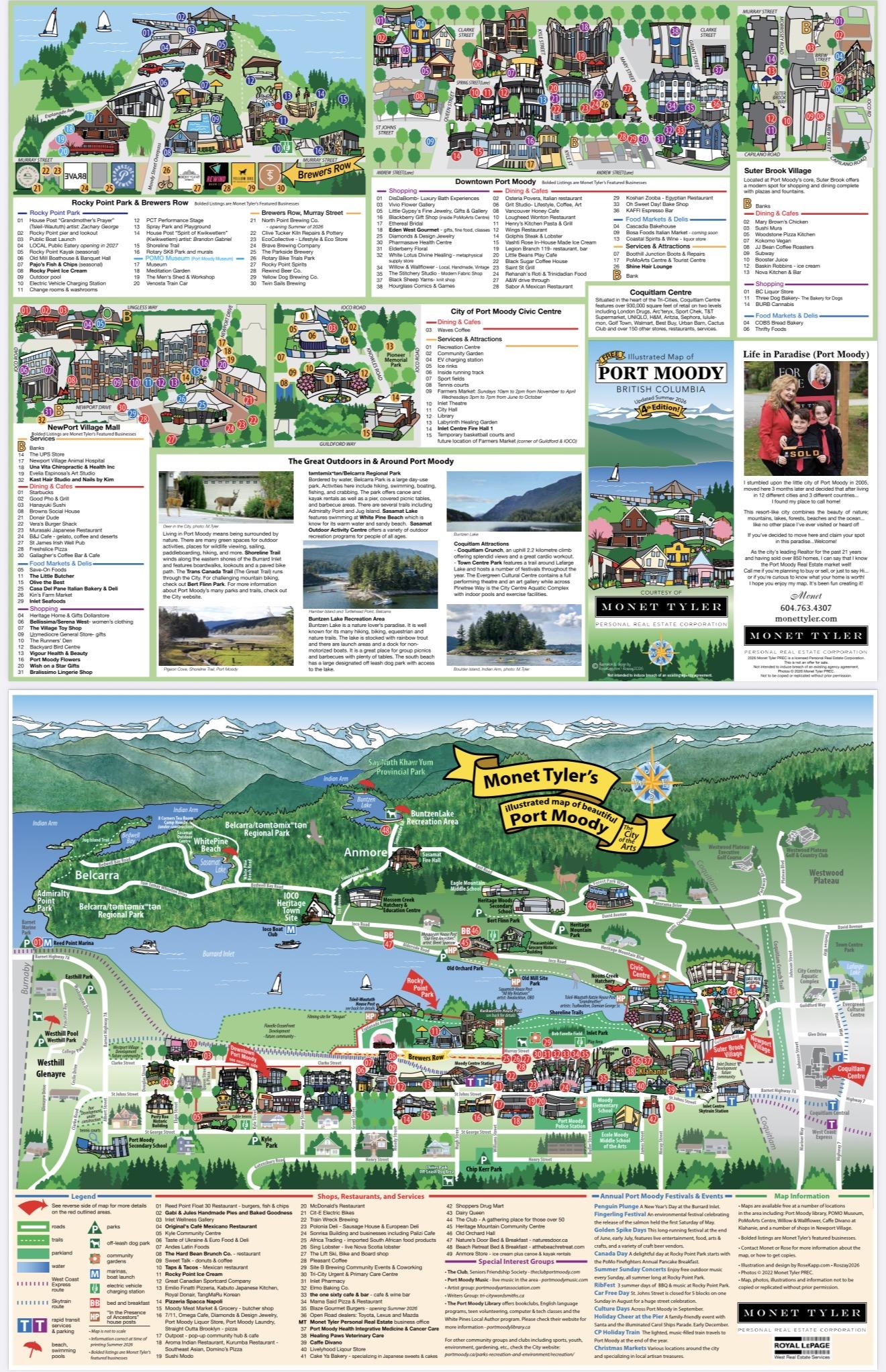 4th Edition Port Moody map is here! Courtesy of Monet Tyler Real Estate! 